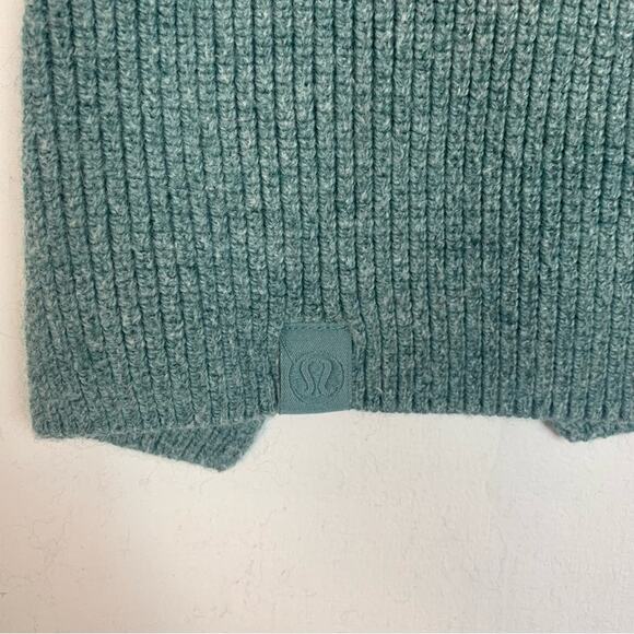 Lululemon womens size 10 merino wool sweater green knit pullover crew neck tide - Picture 10 of 10